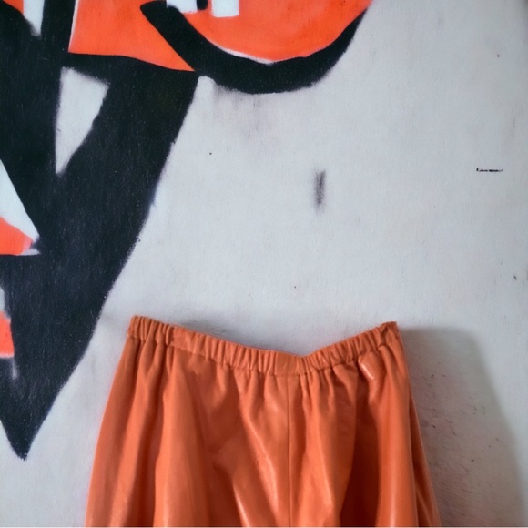 RARE Vintage 80's Vakko NYC Coral Leather Buttery Soft jogging Pants - Picture 5 of 8